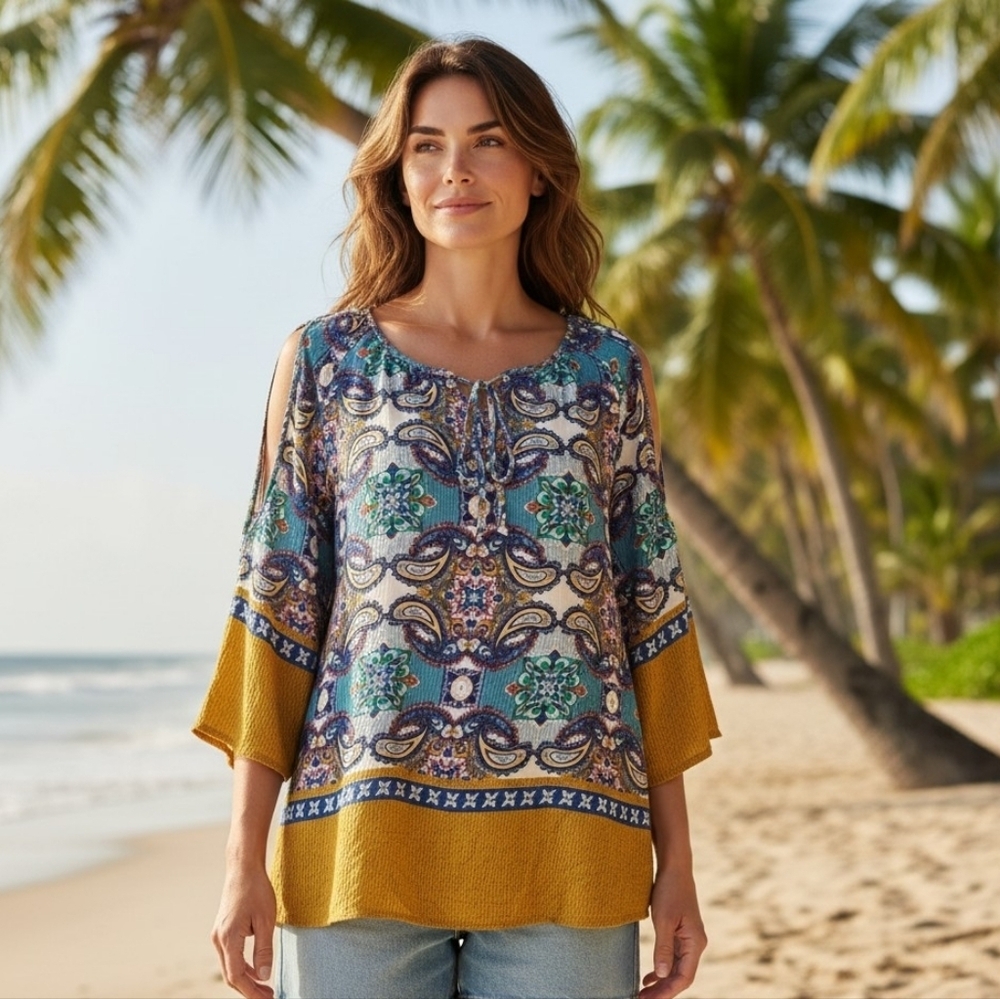 Sundance Bohemian Style Paisley Tunic